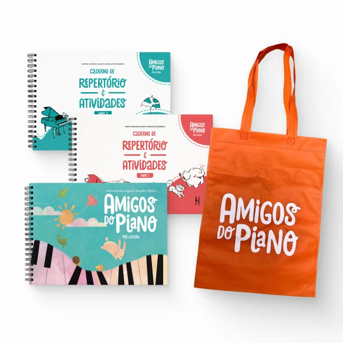 Kit Trio Amigos do Piano Pré-leitura+ 1 sacola exclusiva